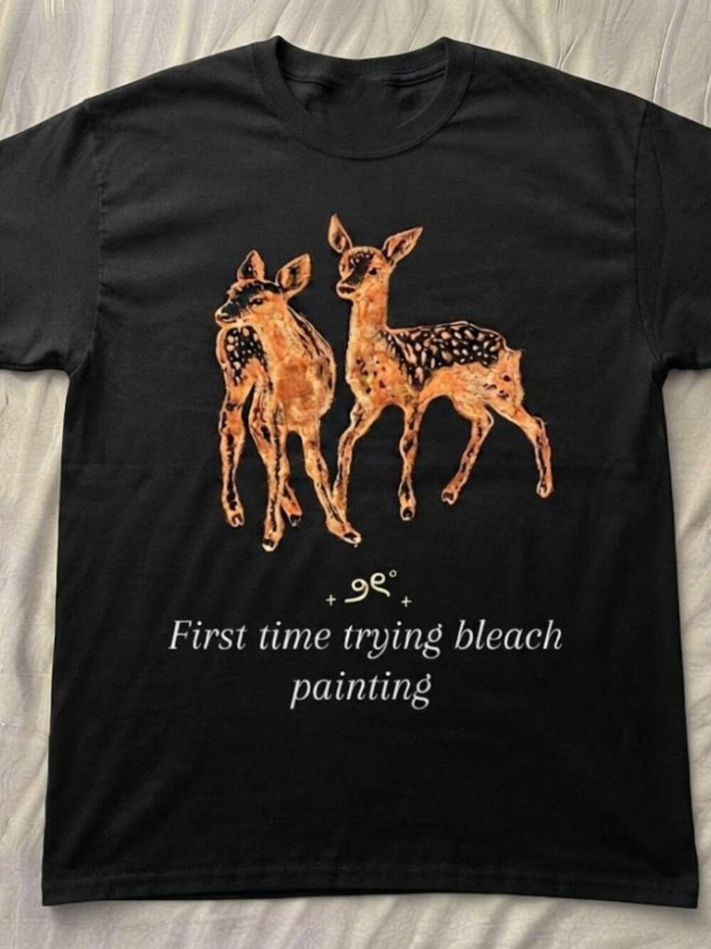 Black Deer Art Graphic T-Shirt – Woodland Animal Illustration Tee